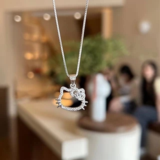 คิตตี้แมวของขวัญสร้อยข้อมือชุดสร้อยคอแหวนสาววันวาเลนไทน์ผู้หญิงของขวัญวันอัญมณีกล่องของขวัญวันเกิดห่อกระเป๋าเครื่องประดับแฟ