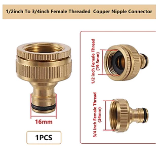 1/2 "3/4" 1 "เกลียวทองเหลืองเชื่อมต่ออย่างรวดเร็ว ม22/24จุกนมฟิตติ้งสวนก๊อกน้ําอะแดปเตอร์ท่อซ่อม