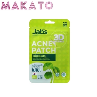 Jabs แผ่นแปะสิว 3D อินวิซิเบิล ที่ติดสิว แผ่นติดสิว สำหรับแปะสิว แจ้บ แบบซองกับแบบกล่อง 22 ชิ้น