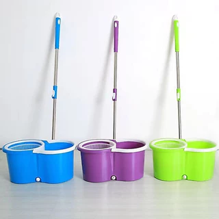 At.Houseone ไม้ถูพื้น Spin Mop ชุดถังปั่นม๊อบ ถังปั่นมินิ (พร้อม ผ้าม็อบไมโครไฟเบอร์ 2 ผืน)