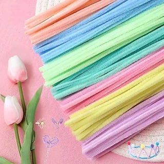 จัดส่งภายใน 24 ชั่วโมง(100pcs) ลวดกำมะหยี่ DIY แยกสี สร้างสรรค์งานประดิษฐ์ต่างๆ สำหรับงานฝีมือ สีสันสดใส สินค้าขายดี
