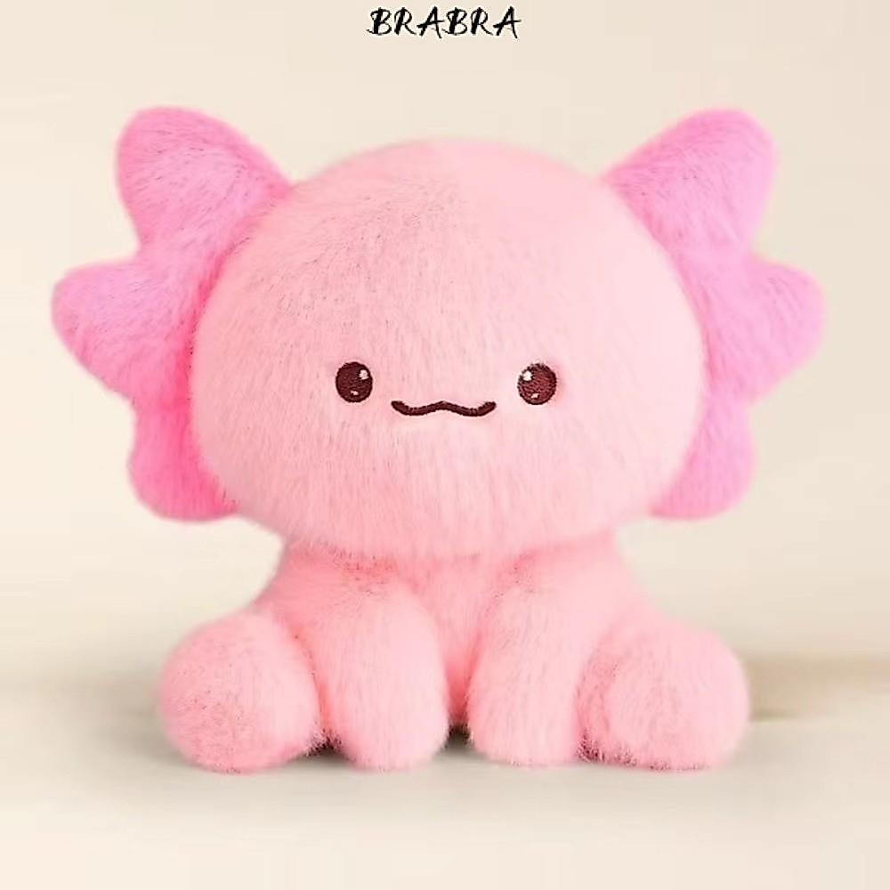 BRABRA 1PC Salamander ตุ๊กตานุ่มพิเศษ Kawaii Axolotl Plushie ตกแต่งบ้าน เครื่องประดับน่ารัก ของขวัญว