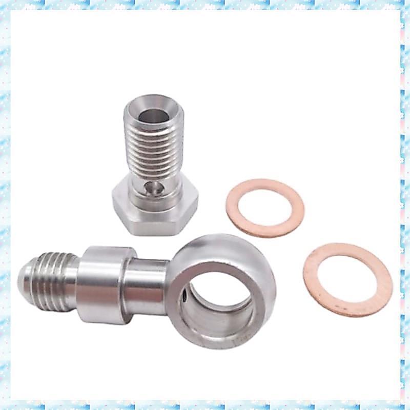 [RQMU] X 1.5 มม. 4AN Turbo Oil Feed Banjo Bolt Kit สําหรับ 740 850 TD04H TD04HL