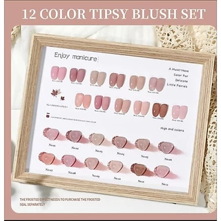"พร้อมส่ง" ชุด 12 สีเจลไซรัป สีนุ้ดชมพูแบน Xeijayi ขนาด 15ml