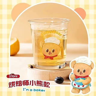 [Aria] A Little Naughty X Butter Bear IP Co-Branded Glass ลายถ้วยดื่มมูลค่าสูงน่ารักคอลเลกชันมูลค่าสูง