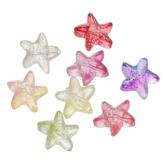 St. kunkka 10 ชิ้นปลาดาวลูกปัดที่มีสีสันโปร่งใสปลาดาวลูกปัดสําหรับ DIY การออกแบบเครื่องประดับประดับด้วยลูกปัด