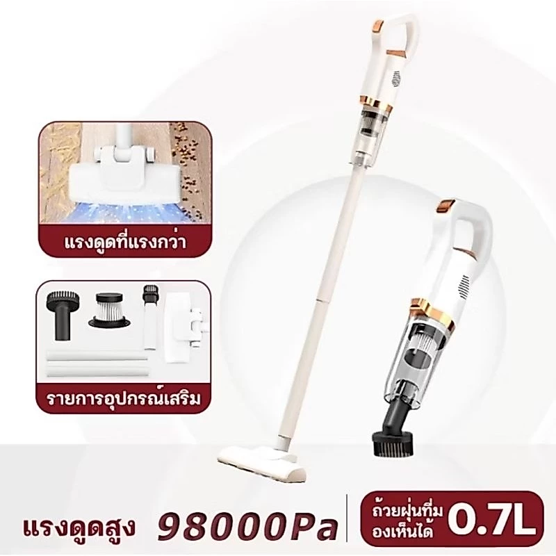 เครื่องดูดฝุ่น เครื่องดูดฝุ่นไร้สาย รุ่นอัพเกรด 13000Pa พลังดูดสูง ใช้งานง่าย คุ้มค่า สวยหรู PAE-553 thumbnail 9