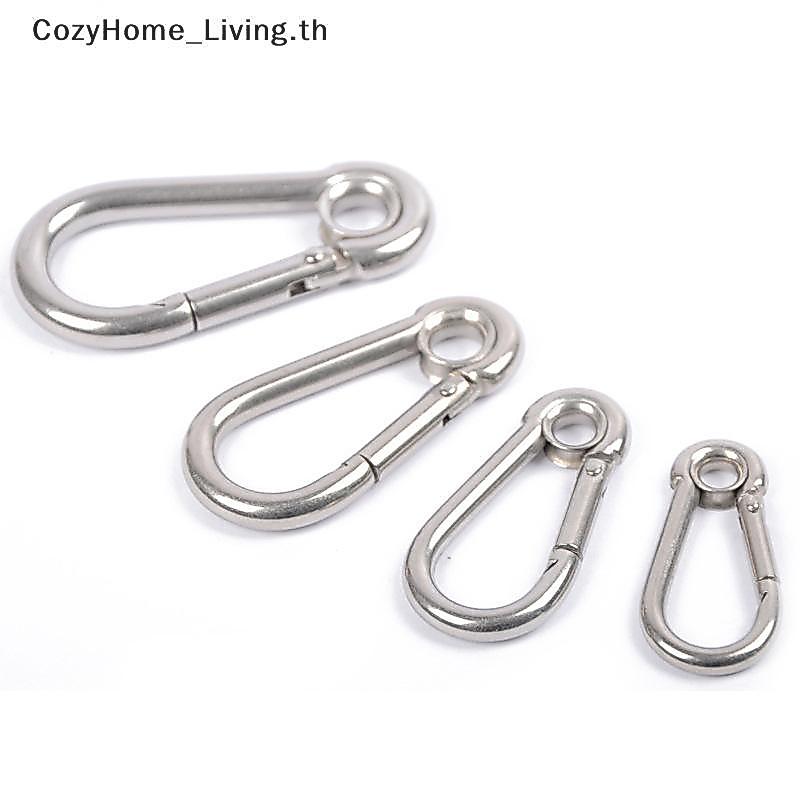 M4 M5 M6 M7 M8 สแตนเลส Carabiner Carbine Snap Hook พร้อมตาไก่สปริง Bule Key แหวน