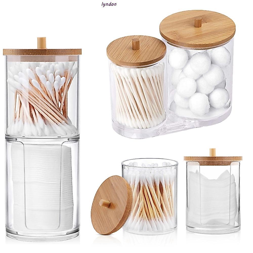 LYNDON Qtips Holder Storage Jewelry Cosmetic Candy Cotton Pad Container Bathroom Jars