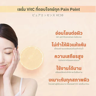 KISOCARE VC30 SERUM (30% VITAMIN C) คิโซแคร์ วีซี30 เซรั่มวิตามินซีเข้มข้น 30% สูตรอ่อนโยนพิเศษ