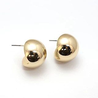 ต่างหูทอง earring ตุ้มหูห่วง ประเภทลูกบอล ต่างหูห่วง หรูหรา jewelry accessories สําหรับผู้หญิง สําหรับผู้หญิง 92.5%เข็มเ