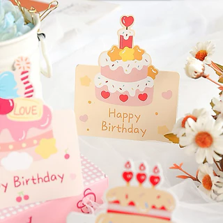 (แบบM4) การ์ดอวยพร การ์ดวันเกิด การ์ดอวยพรวันเกิด Birthday Card การ์ดรูปเค้ก การ์ดอวยพรราคาถูก
