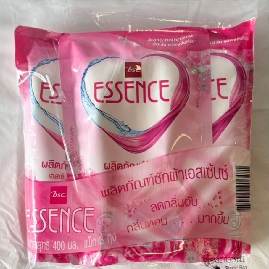 Essence เอสเซ้นส์น้ำยาซักผ้า แบบถุงขนาด400ml x3ถุงซักได้ทั้งมือและเครื่องฝาบน มีให้เลือก3กลิ่น(แพคเก็จเปลี่ยนใหม่แล้ว)