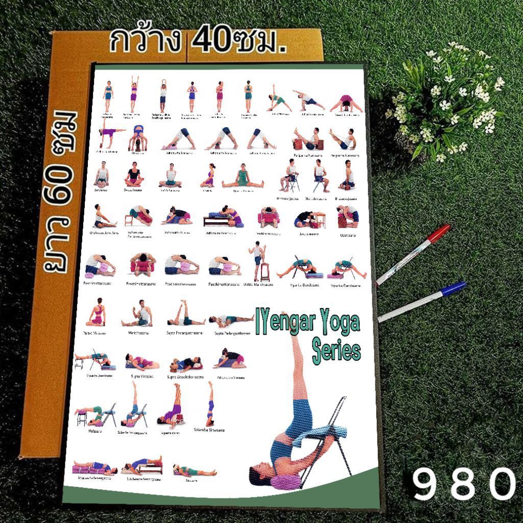 โปสเตอร์BKS.Iyengar พร้อมกรอบ #Iyengar #Yoga #โยคะบำบัด #นวด