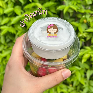 (เซ็ตแก้วแคปซูลPET) 3ชิ้น แก้วPET16oz+ฝาดับเบิ้ลล็อก+ถ้วยน้ำจิ้ม3oz.50ชุด(ปาก98mm.)