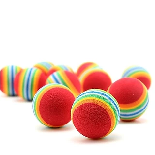 PETStar1 ของเล่นสัตว์เลี้ยงลูกสุนัขลูกแมวของเล่นลูกแมว Rainbow Chew Interactive Ball