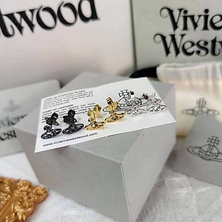 💓พร้อมส่ง💎เครื่องประดับVivienne Westwood Nano Solitaire Earrings⚡️ ของแท้💯