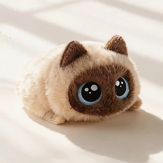 COD ตุ๊กตาแมวขนนุ่มท่าหมอบหลับ น่ารัก สายพันธุ์แมวสยาม-สามสี ปลอบใจ ให้น้องสาวหรือแฟน 15CM