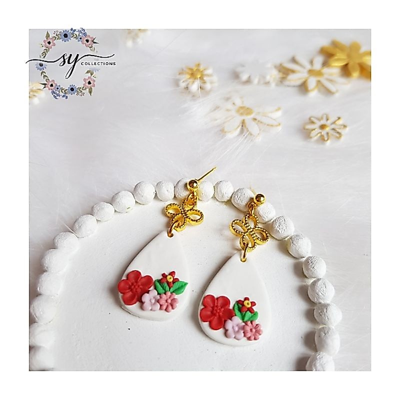 Earings การออกแบบดอกไม้ทํามือ
