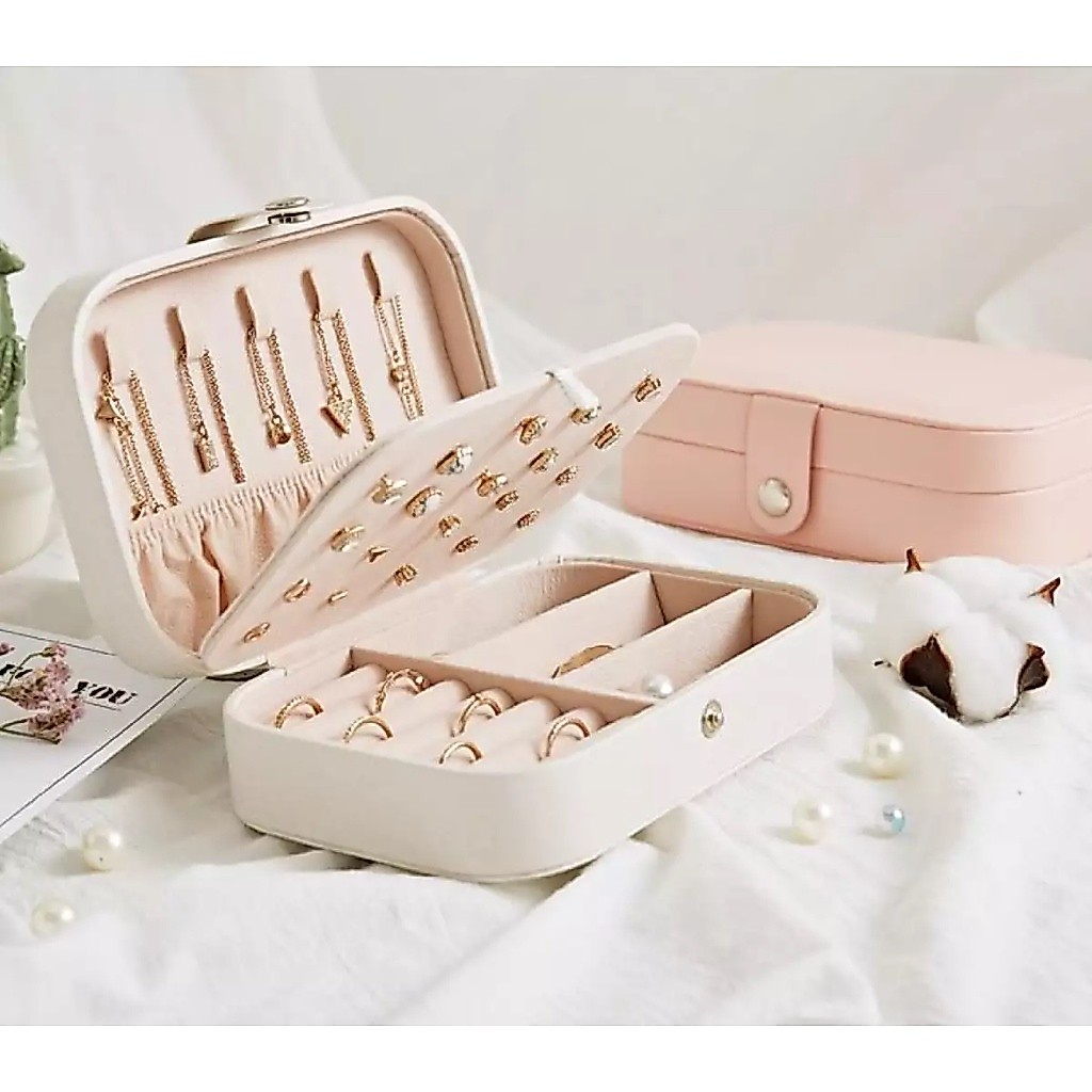 Jewlery Box สาวเจ้าหญิงสไตล์เกาหลีสดและเรียบง่ายกล่องต่างหูสองชั้น