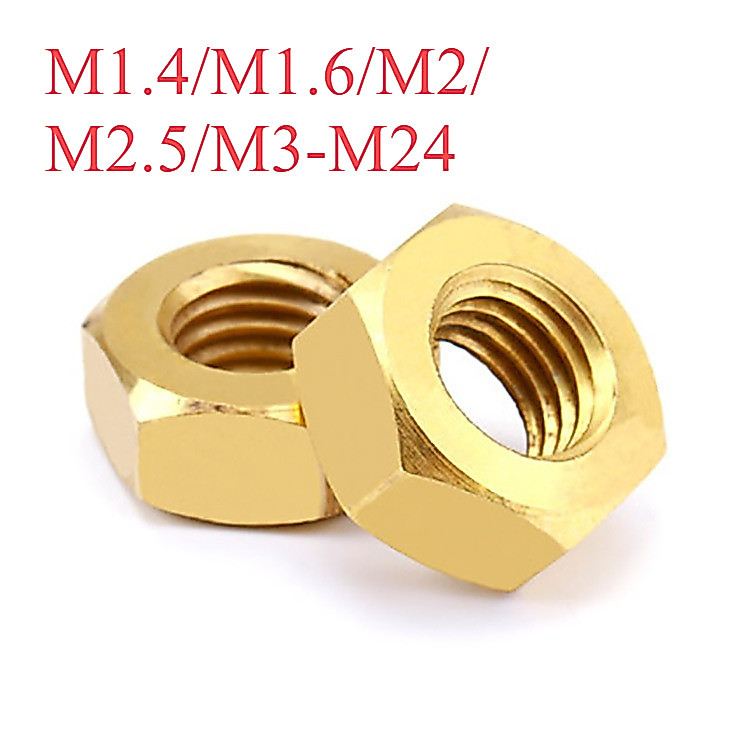 น็อตทองเหลือง น็อตหกเหลี่ยมทองแดง M1.4/M1.6/M2/M2.5/M3-M24YI