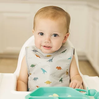 Tiny Twinkle ผ้ากันเปื้อนเด็กกันน้ำได้ แขนเว้า Ruffle ลาย Dinosaur และลาย Ocean ไซส์ S ผ้ากันเปื้อนเด็ก BibPremium
