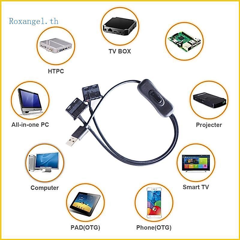 ROX USB ถึง 4Pin PC พัดลมอะแดปเตอร์สายไฟ 12V เอาต์พุตสําหรับพัดลมระบายความร้อนคอมพิวเตอร์