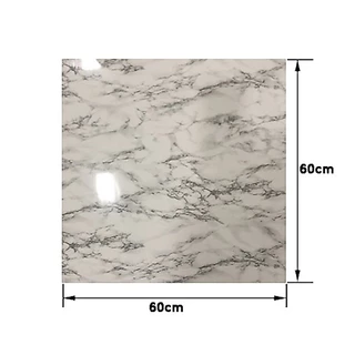 สติ๊กเกอร์พื้นกระเบื้องไวนิลลายหินอ่อนขนาด 60X60 ซม. มีกาวในตัว กันน้ำ สำหรับปูพื้น ห้องน้ำ ป้องกันการลื่น