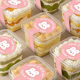 สติ๊กเกอร์คาดกล่อง สำหรับขนม เบเกอรี่ และตกแต่งแพ็กเกจ 10แผ่น 100 ดวง