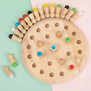 หน่วยความจำไม้สี Sticks เกมกระดานการศึกษา Montessori ของเล่นเพื่อการศึกษาเด็กความสามารถทางปัญญาการเรียนรู้ของเล่น
