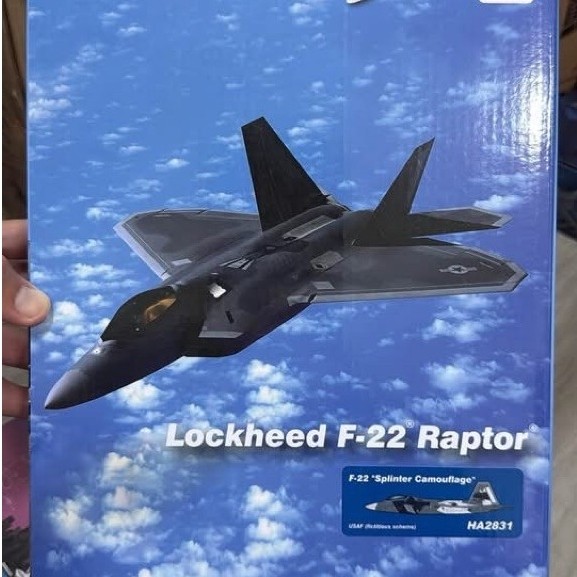 【พร้อมส่ง】 Diecast Aircraft Model 1:72 Hobby Master HA2831 – F-22 “Splinter Camouflage” ✈️