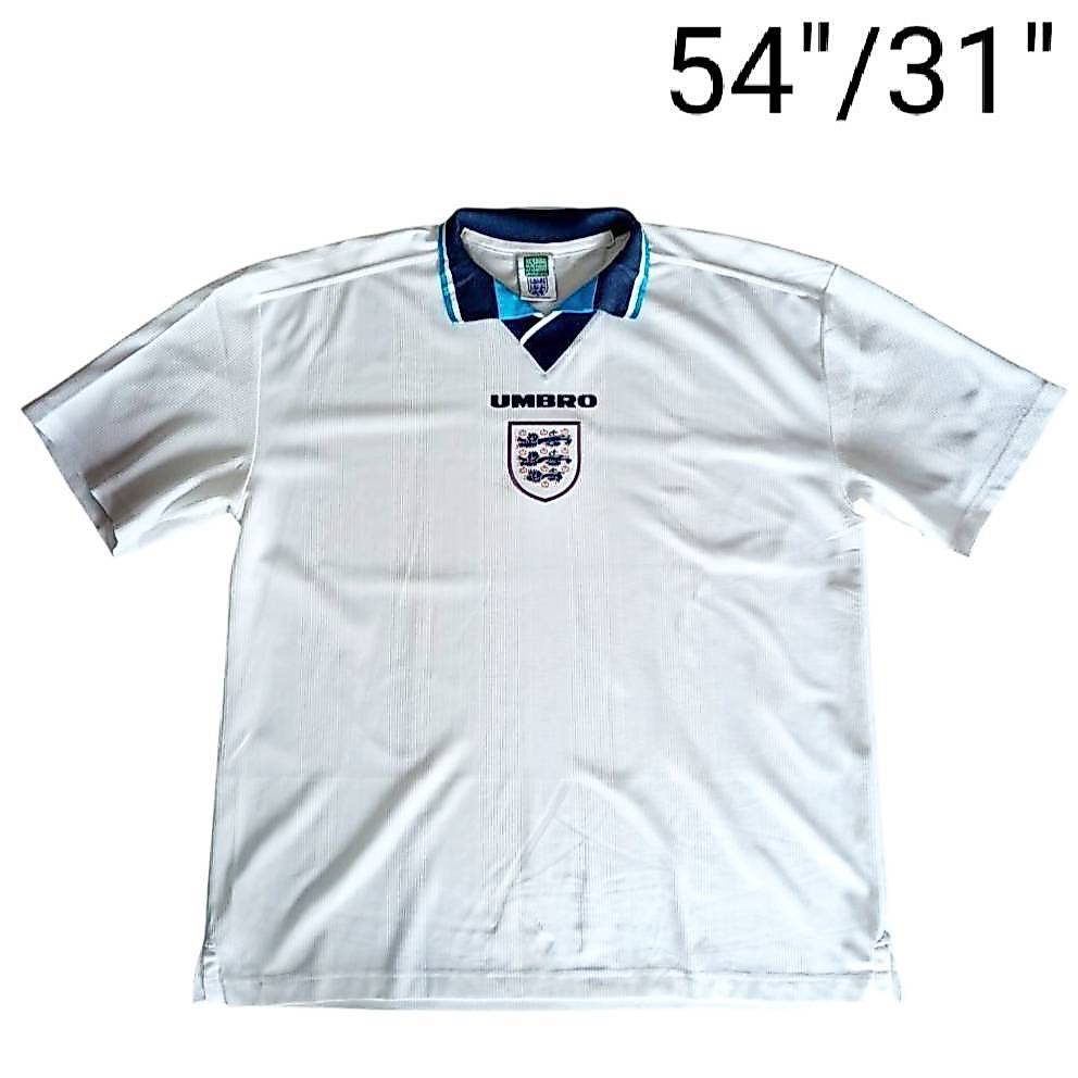 เสื้อบอลแท้ SCORE DRAW ทีมชาติอังกฤษ รุ่นปี1996 ผลิตปี 2020 ป้ายคอไซส์ XXL มือสอง สภาพดีมาก วัดหน้าผ
