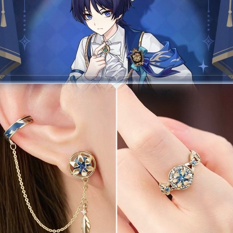 [พรีรอ12-20วัน] official แท้ Scaramouche Accesssories ring ear ring genshin impact mihoyo