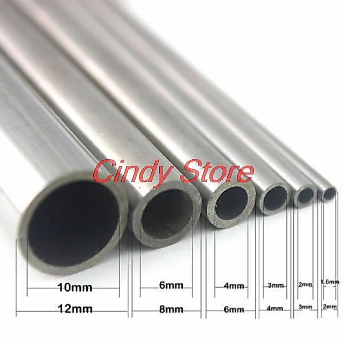 Silver Round 304 Stainless Steel Capillary Tube Pipe OD  3 4 5 6 7 8 10 12 mm Length 250mm Hollow C
