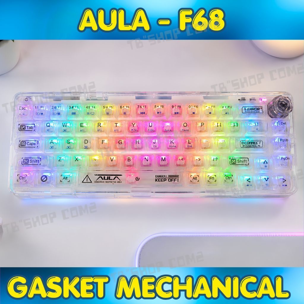 🔰คีย์บอร์ด⌨️AULA💥F68🛜WIRELESS