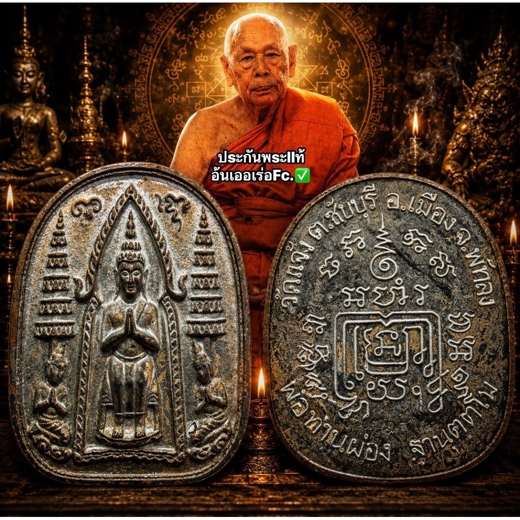 เหรียญพระยอดขุนพล(สายเขาอ้อ) รุ่นยอดขุนพล พ่อท่านผ่อง ฐานุตฺตโม วัดแจ้ง จ.พัทลุง พระเครื่อง วัตถุมงคล พระ