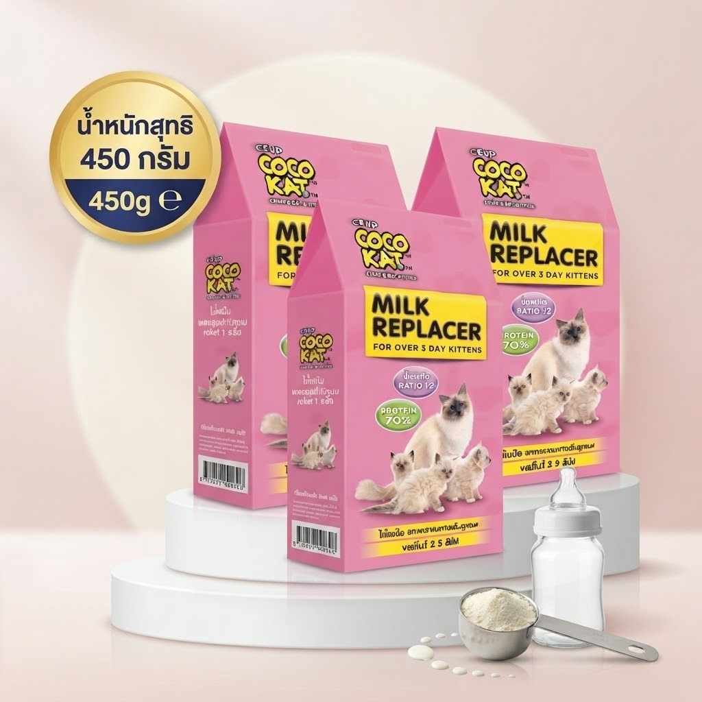 นมแมวยี้ห้อ CoCoKat กล่องละ 150 กรัม จำนวน 3 กล่อง รวม 450 กรัม พร้อมส่ง