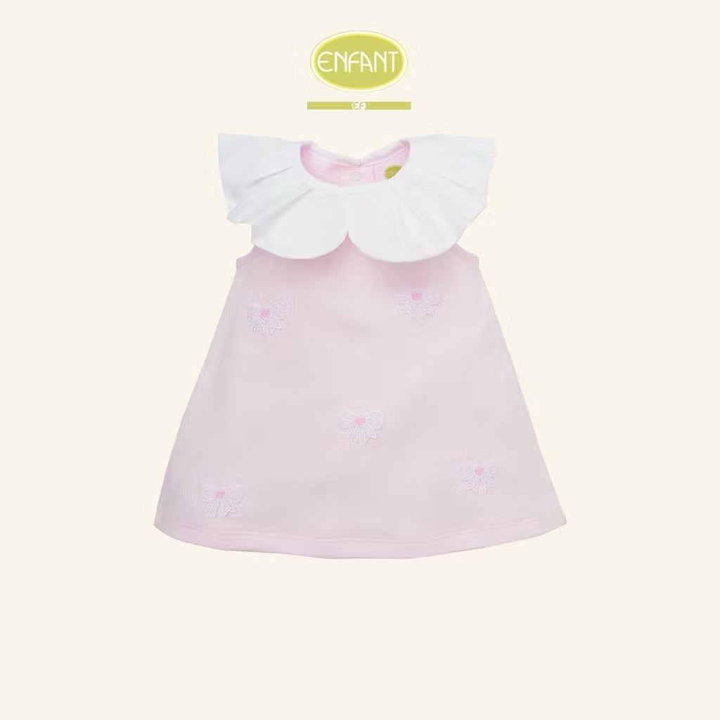 Enfant Green ชุดเดรสกระโปรงลูกสาว สีชมพู ดอกไม้ สำหรับเด็กอายุ Size 70,80,90