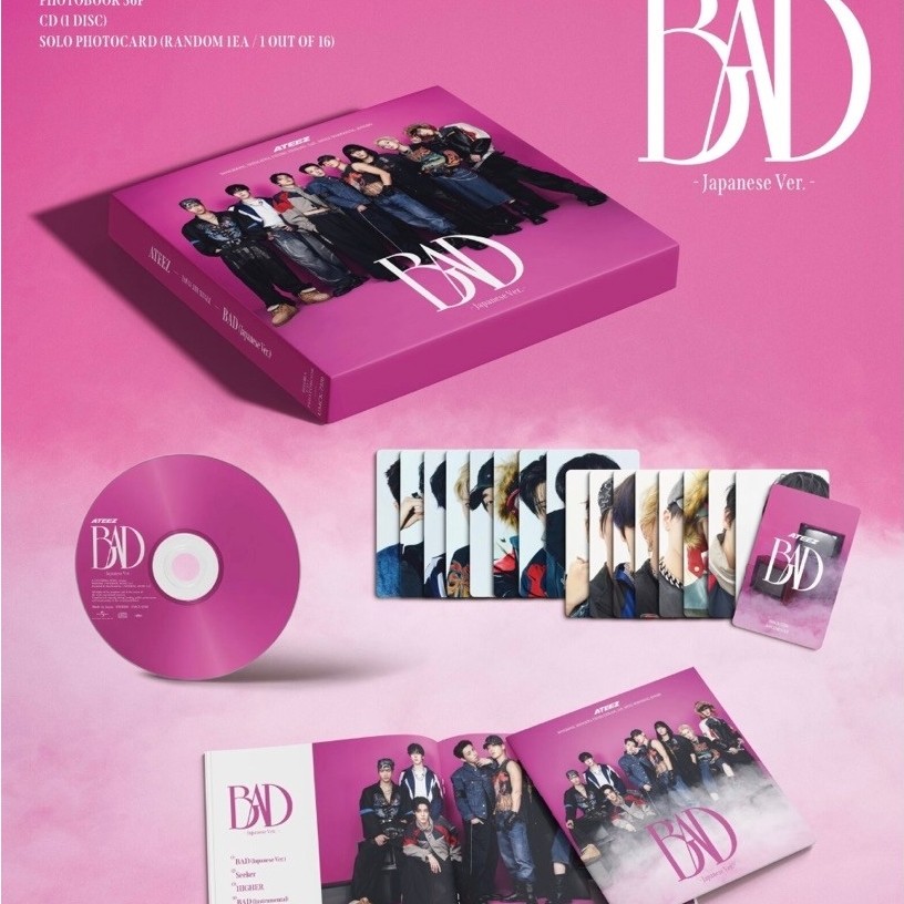 (พร้อมส่ง) อัลบั้ม ateez Bad Japanese 5th single official fanclub set 3 albums