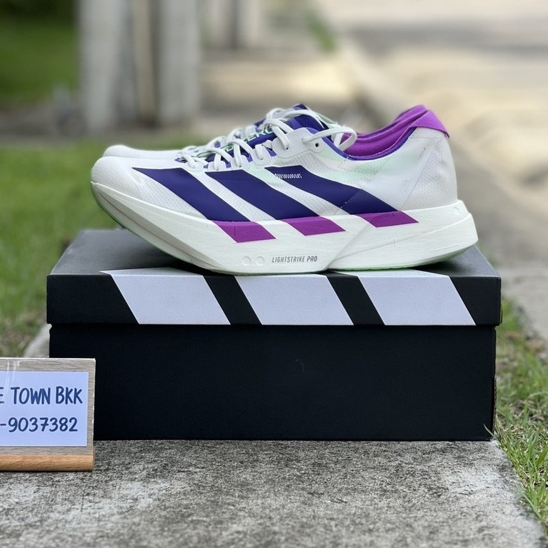 [PREORDER] รองเท้าวิ่ง Adidas Adizero Adios Pro4 สี White Purple Lime Burst JR1656 มือ1 ของแท้ 100%