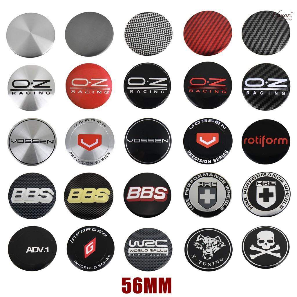 4ตัว อลูมิเนียม 56มม สติ๊กเกอร์ฝาปิดดุมล้อ VOSSEN HRE INFORGED ฝาครอบดุมล้อ สติ๊กเกอร์ OZ ADV.1 WRC 