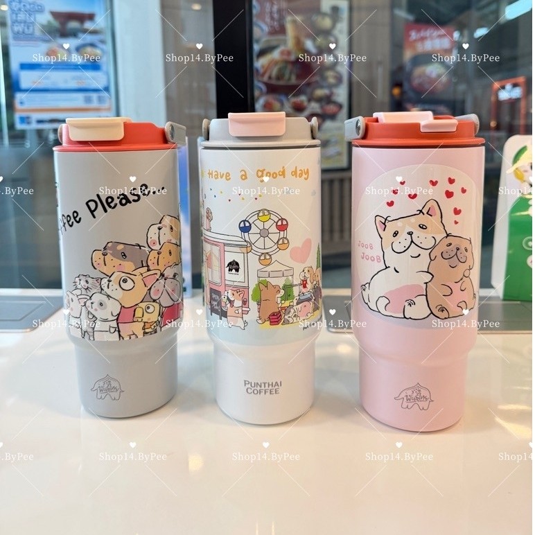 📌พร้อมส่ง📌Punthai x Dogplease Tumbler  ดีไซน์ Limited Edition แก้วน้ำเก็บอุณหภูมิร้อน–เย็น 920 ml