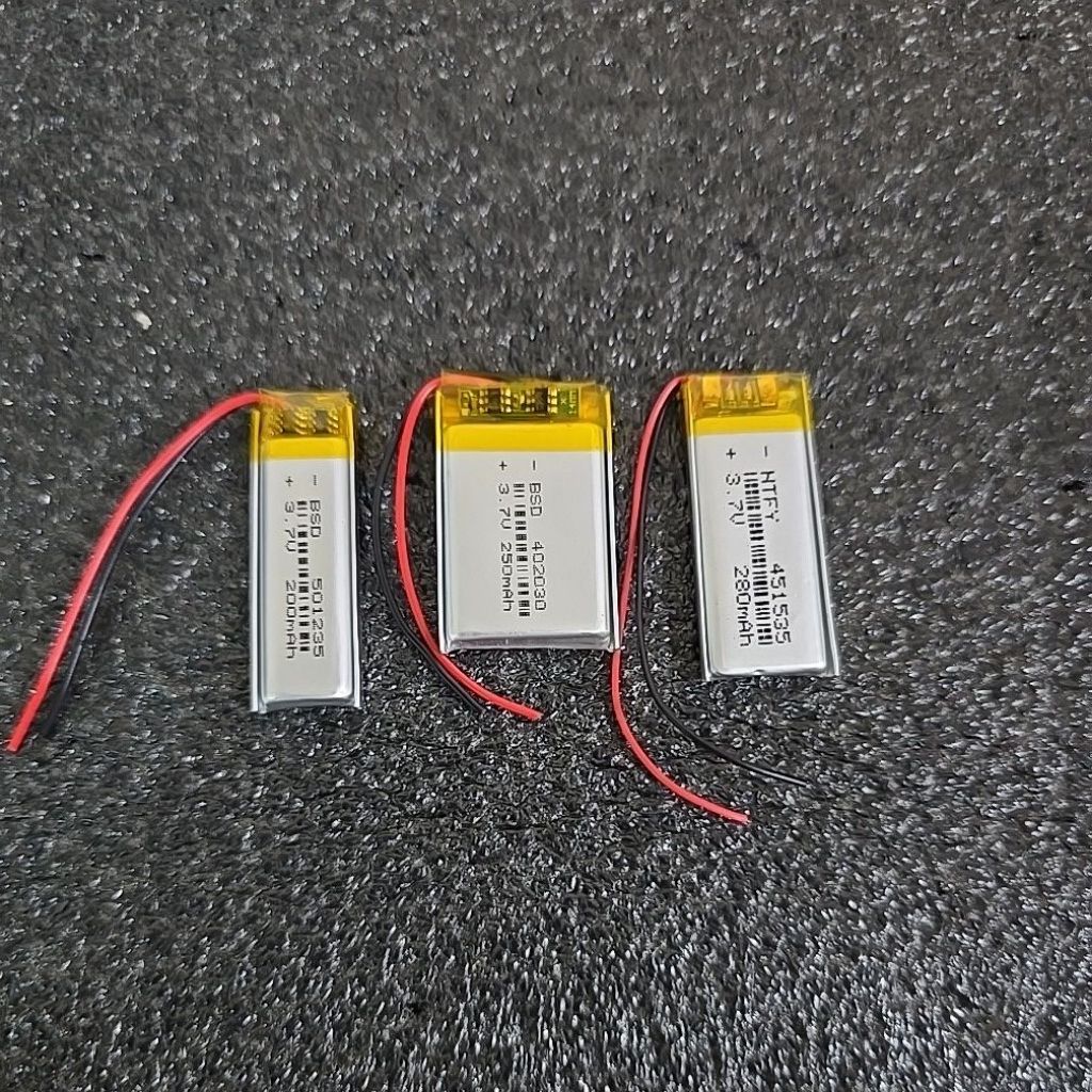 แบตเตอร์รี่3.7v 200-280mah（402030/501235/451535)