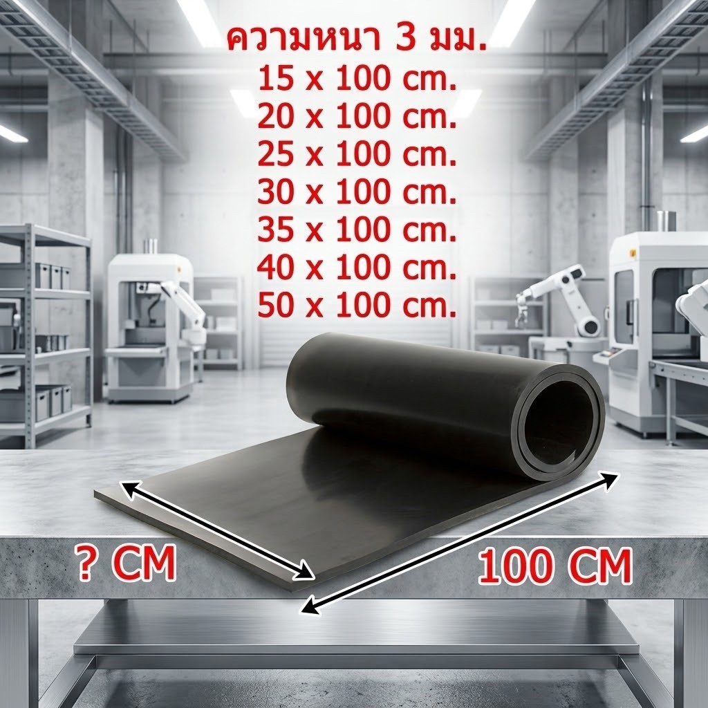 ยางแผ่น รองกันกระแทก / แผ่นปะเก็น รองกันลื่น / ยางปะเก็น รองกันน้ำ ขนาด 3 มิล