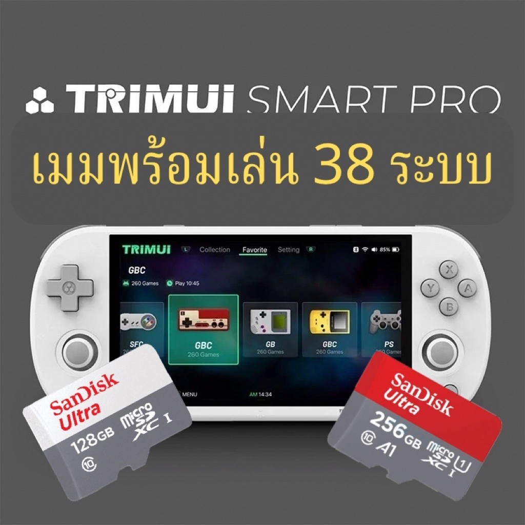 Micro SD เมมพร้อมเล่น TrimUI Smart Pro S(StockOS), TrimUI Brick(StockOS), TrimUI Smart Pro(CrossMix-