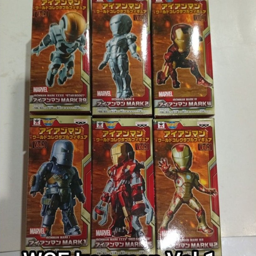 ของแท้ ของใหม่ มือหนึ่ง WCF Ironman set Of 6 Vol.1 Iron man FigureMK1 MK2 MK4 MK35 MK39 MK42