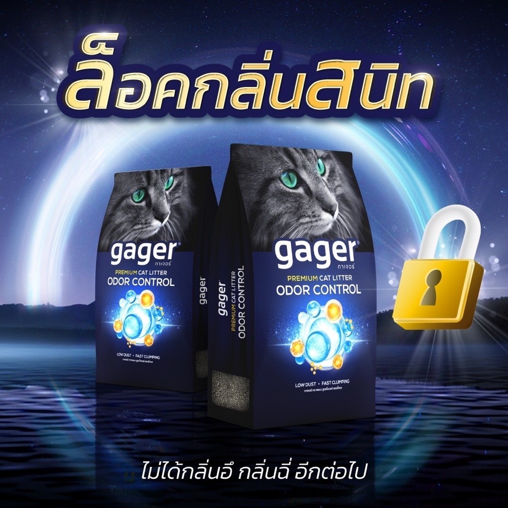 Gager (กาเจอร์) ทรายแมวเบนโทไนท์ Bentonite  ทรายแมวเกรดพรีเมียม ทรายแมวกาเจอร์ (10กิโล2ถุง)