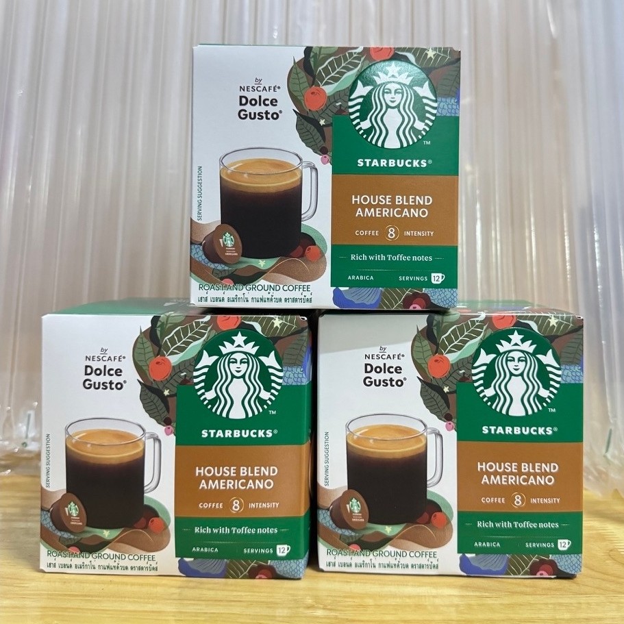 STARBUCKS BY NESCAFE DOLCE GUSTO AMERICANO HOUSEBLEND 12แคปซูล/กล่อง (1กล่อง)