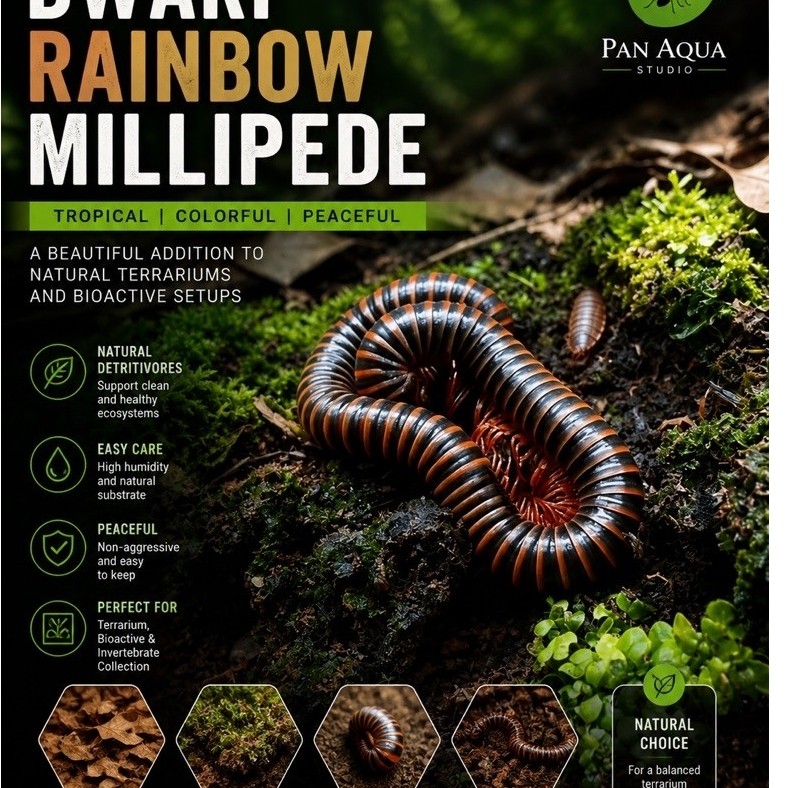 Dwarf Rainbow Millipede for Natural formicarium by Pan Aqua Studio