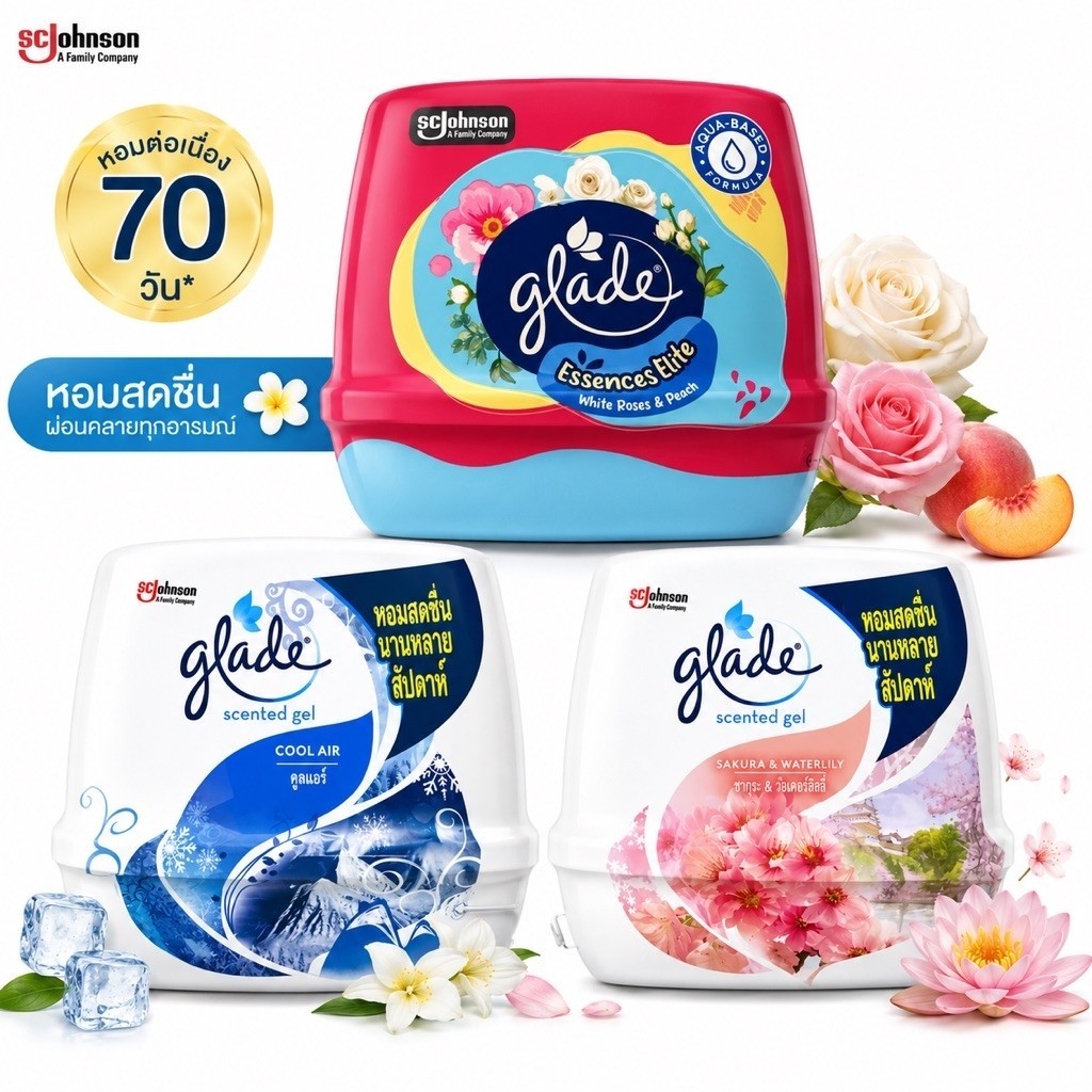 Glade เจลหอมปรับอากาศ Glade Scented Gel Air Freshener ขนาด 180 กรัม